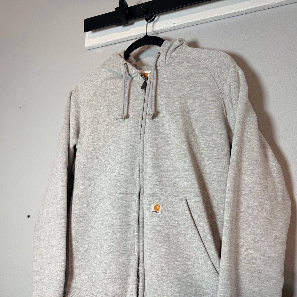 Carhartt Full Zip Hooded Sweatshirt Women's Size Medium Gray Flaw - Picture 2 of 8